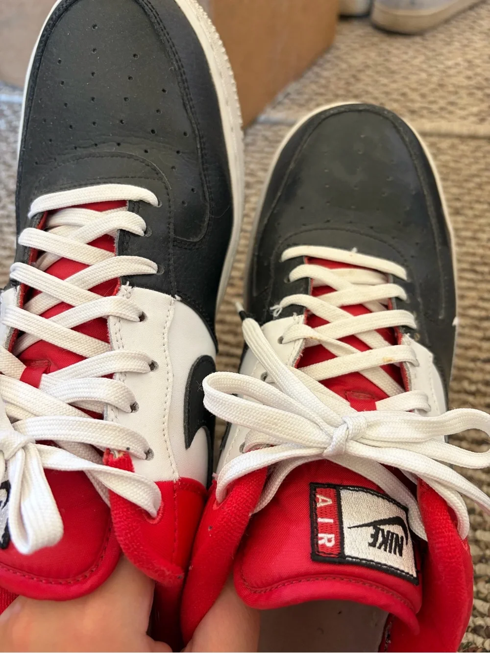 Nike Men’s Air Force 1 “Black Toe” - Black/Red/White